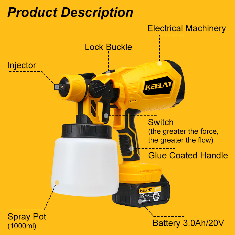 Bagian-bagian KEELAT K20 spray gun elektrik